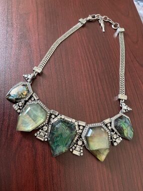 Chloe + Isabel Iridescent Abalone and Silver-Tone Statement Necklace